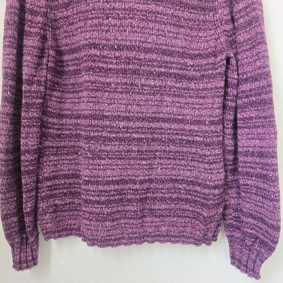 Vintage Woolrich Pullover 1/4 Zip Sweater Grape Heather Purple Sz Large Wool - Picture 13 of 13